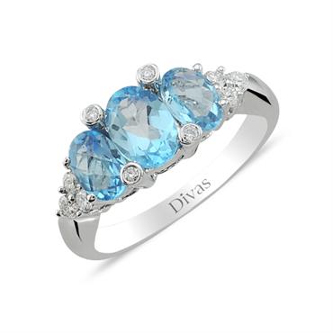 Pırlanta Blue Topaz Yüzük