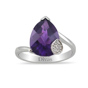 Pırlanta Ametist Yüzük