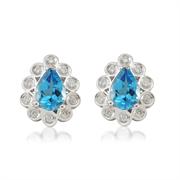 Pırlanta Blue Topaz Küpe 