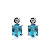 Pırlanta Blue Topaz Küpe 