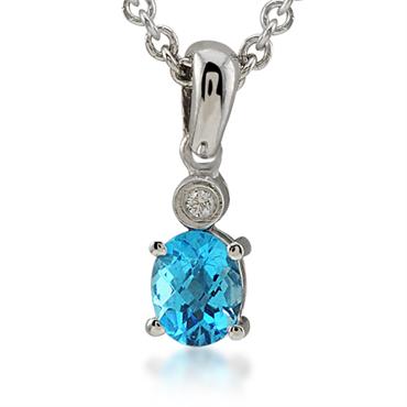 Pırlanta Blue Topaz Kolye 