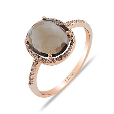 Pırlanta Smoky Topaz Yüzük 