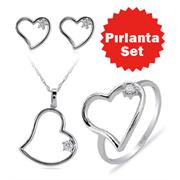 Pırlanta Kalp Set
